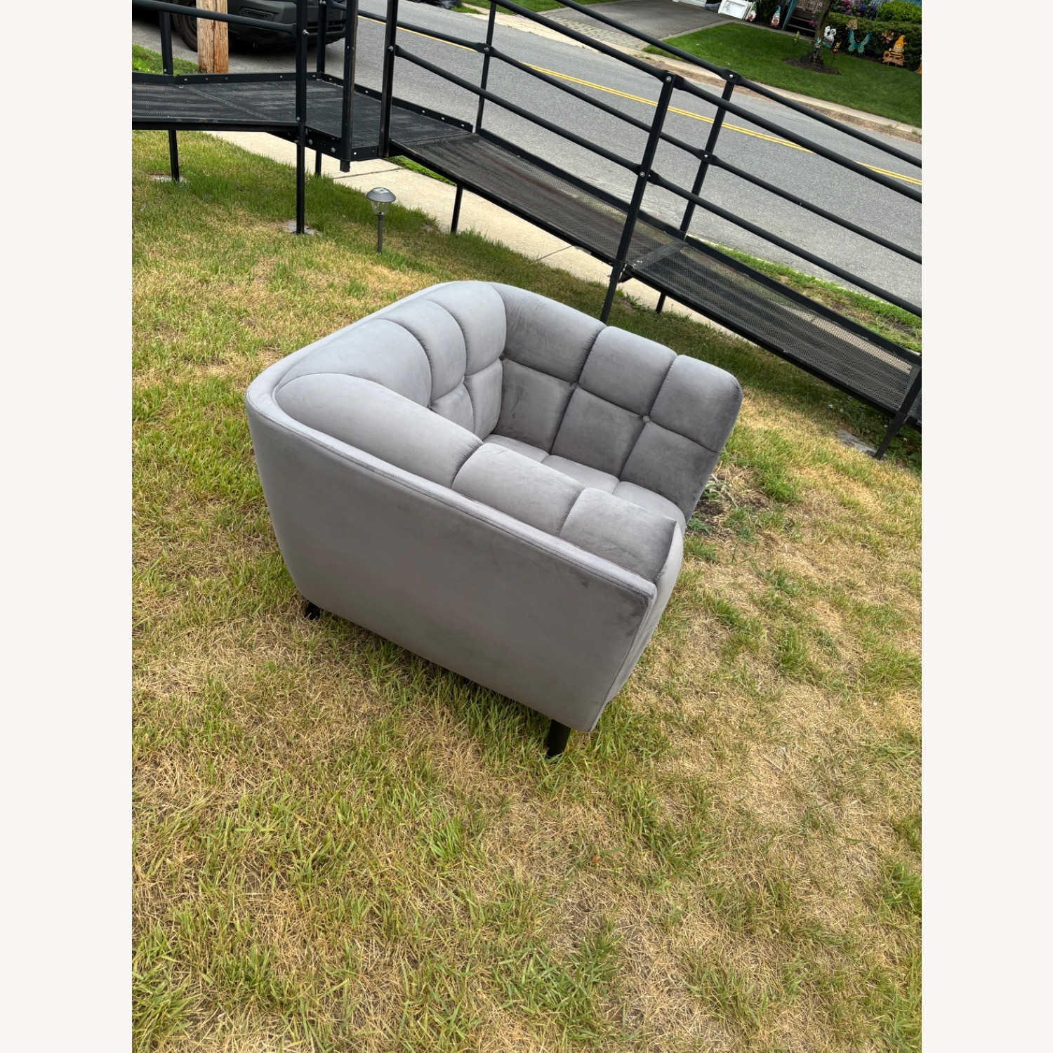 Modway Light Gray Velvet Accent Chairs - image-5