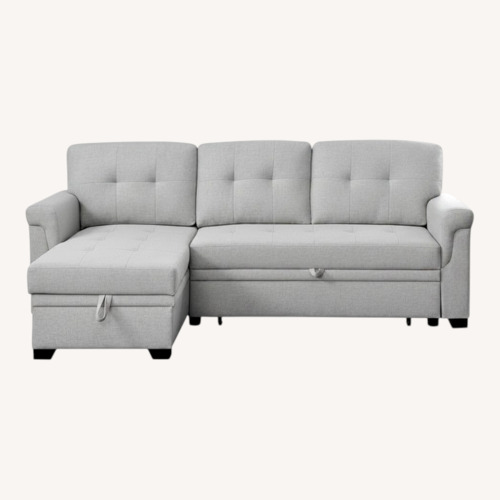 Used Light Gray Sleeper Sectional Sofa with Storage for sale on AptDeco