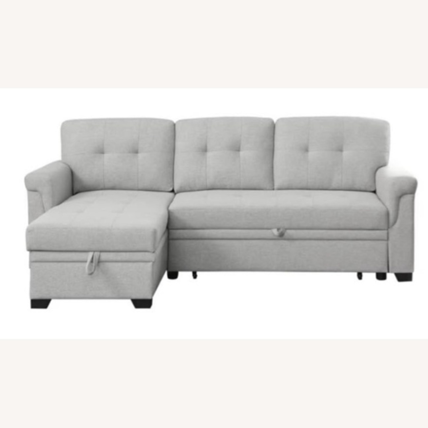 Light Gray Sleeper Sectional Sofa with Storage - image-6
