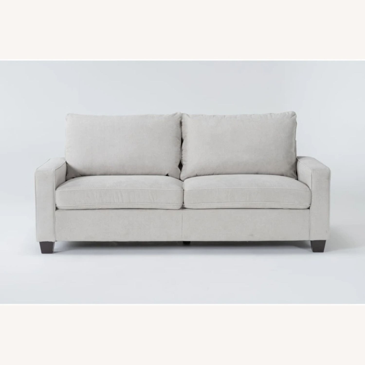 Living Spaces Reid Buff Beige Fabric 80" Sofa | Track Arms - image-6