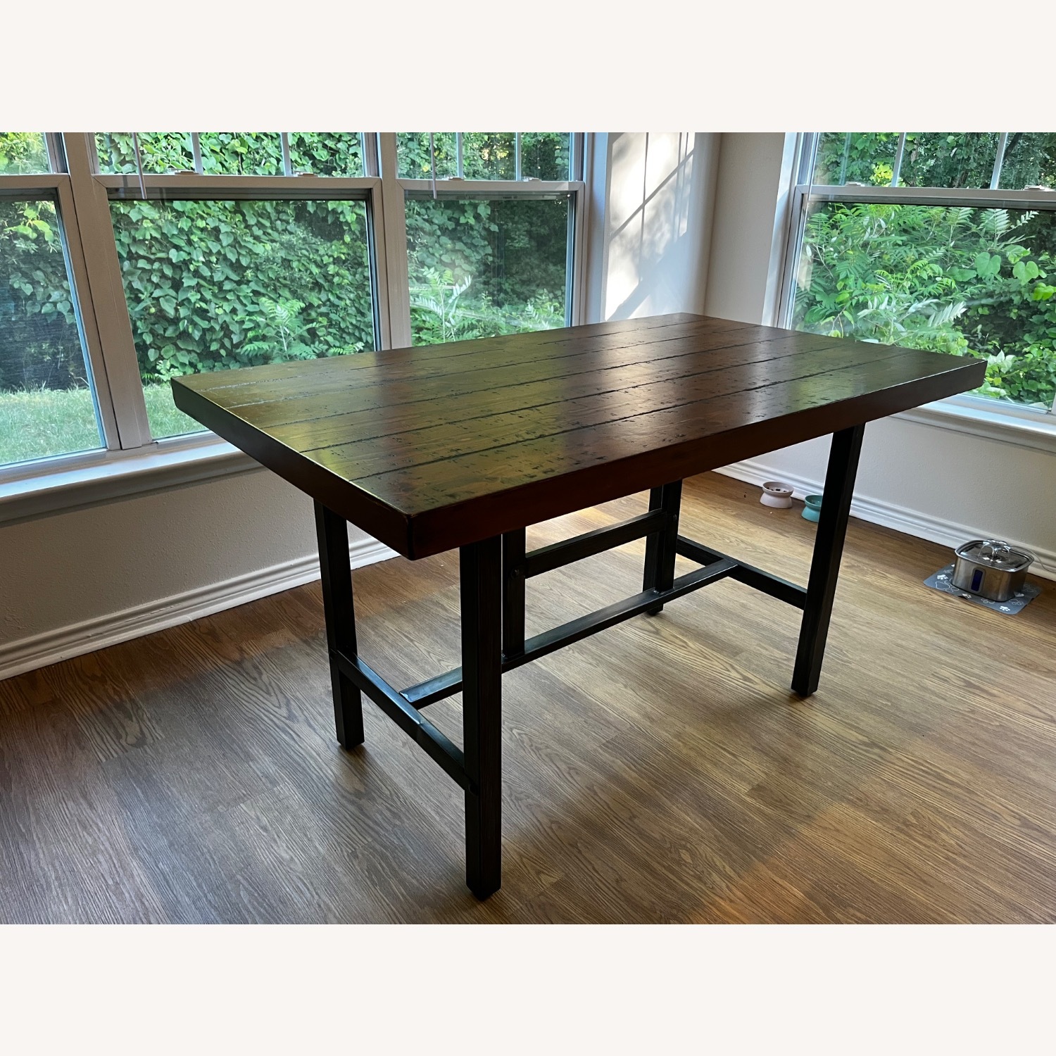Vintage/Antique Dark Brown Wood Dining Table - image-2