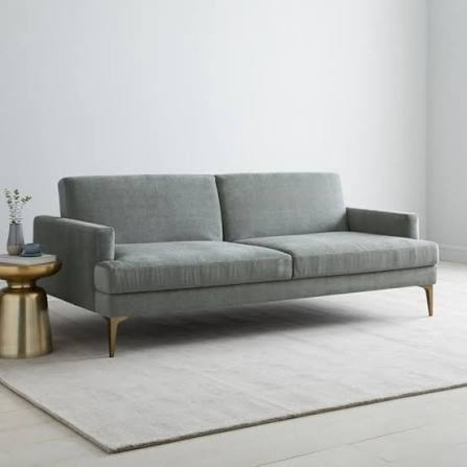 West Elm Andes Futon Dark Gray 2 Piece Sectional - image-3