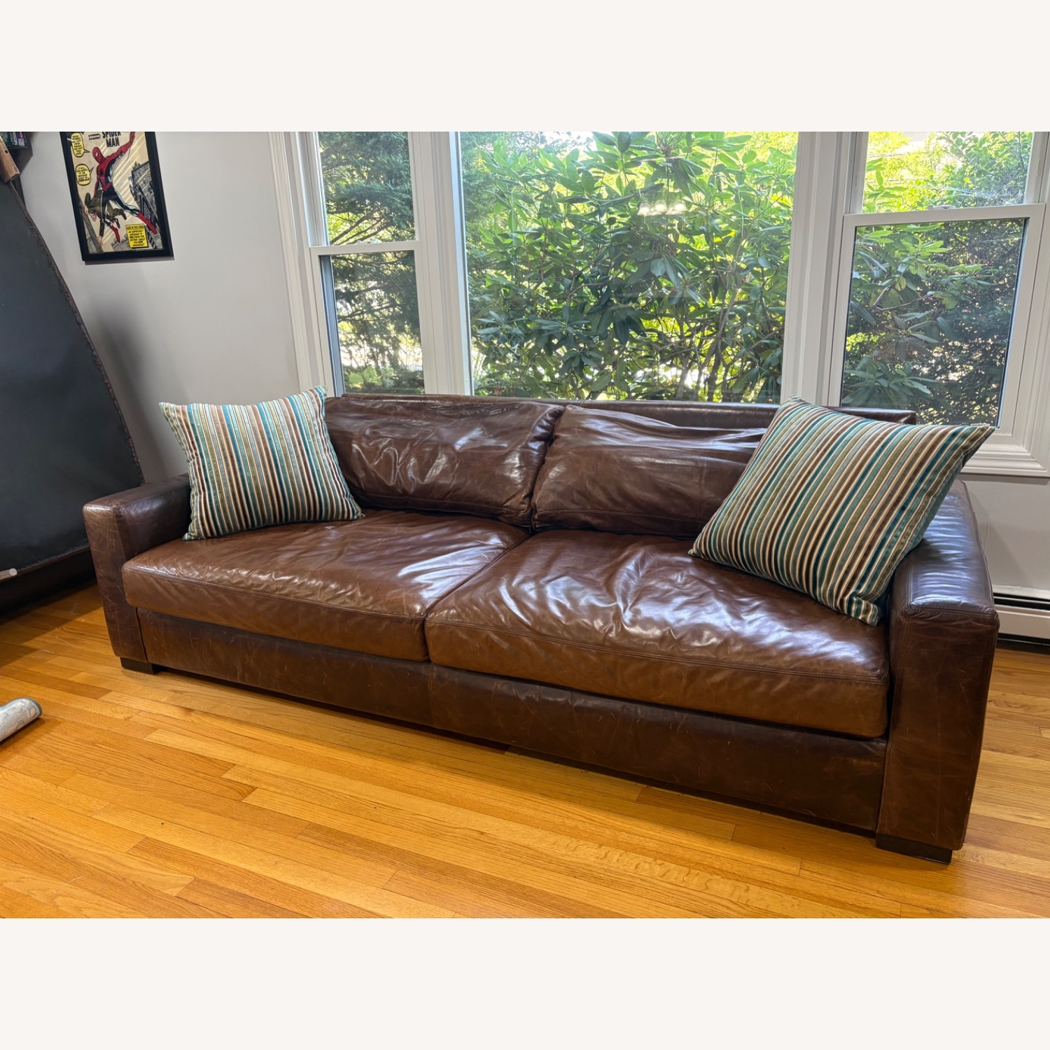 Restoration Hardware Maxwell Leather Sofa - image-6