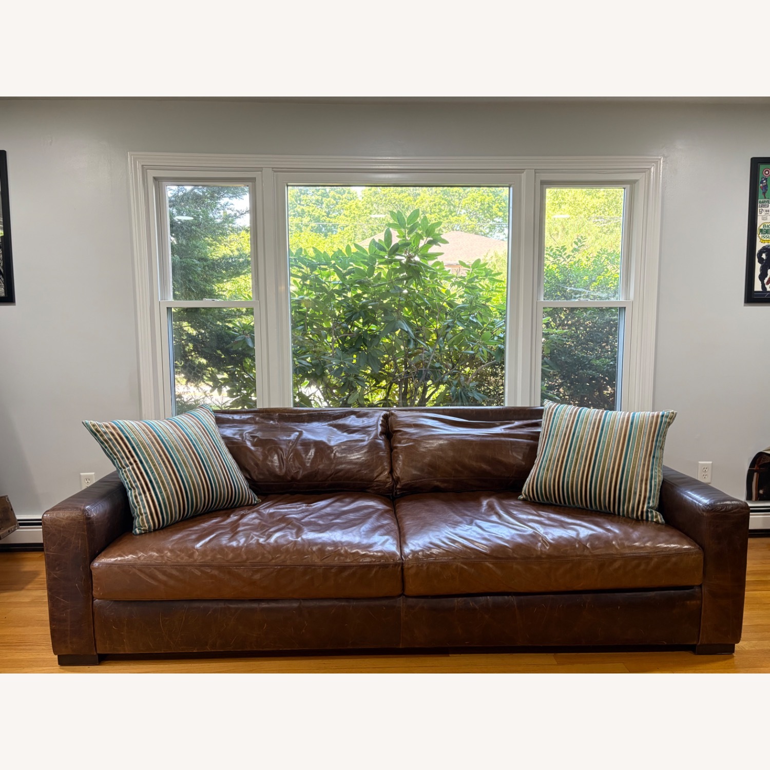 Restoration Hardware Maxwell Leather Sofa - image-4