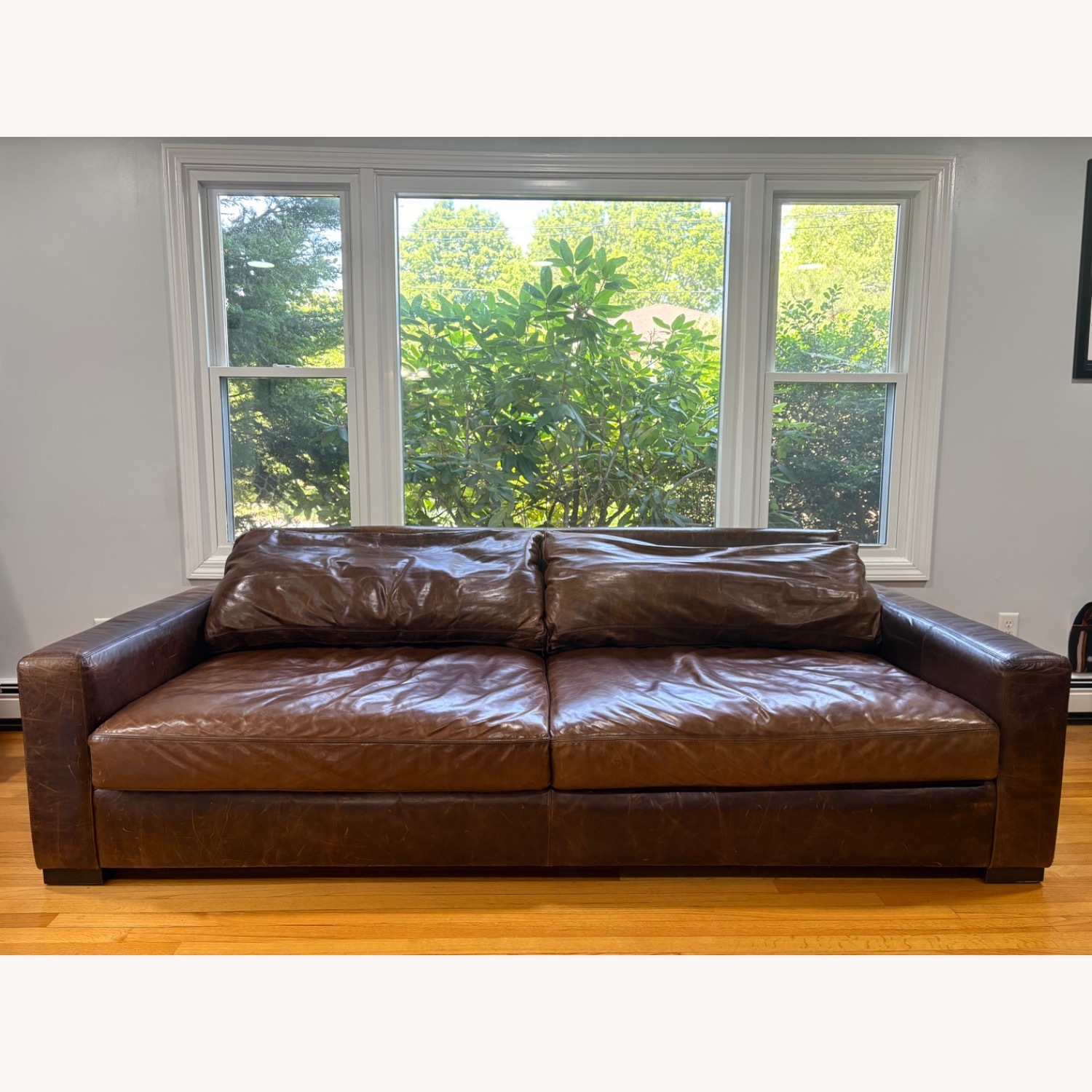 Restoration Hardware Maxwell Leather Sofa - image-1