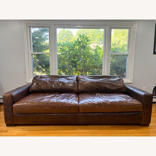 Used Restoration Hardware Maxwell Leather Sofa for sale on AptDeco