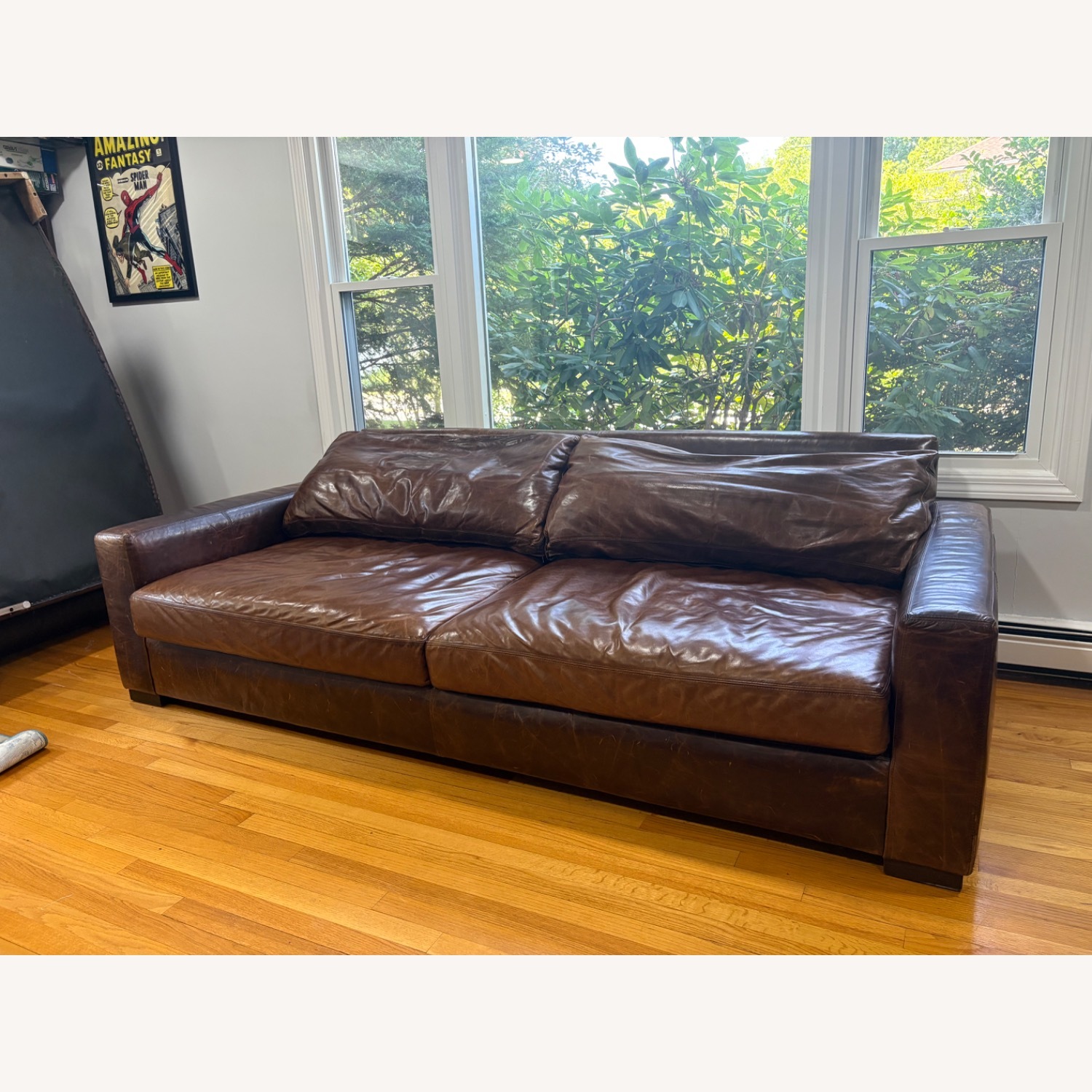 Restoration Hardware Maxwell Leather Sofa - image-2
