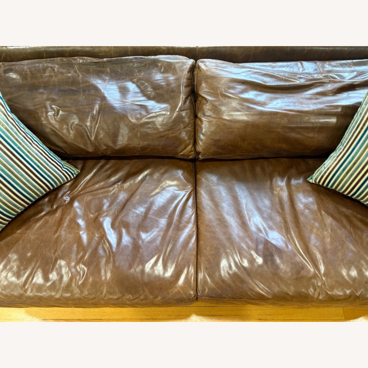 Restoration Hardware Maxwell Leather Sofa - image-7
