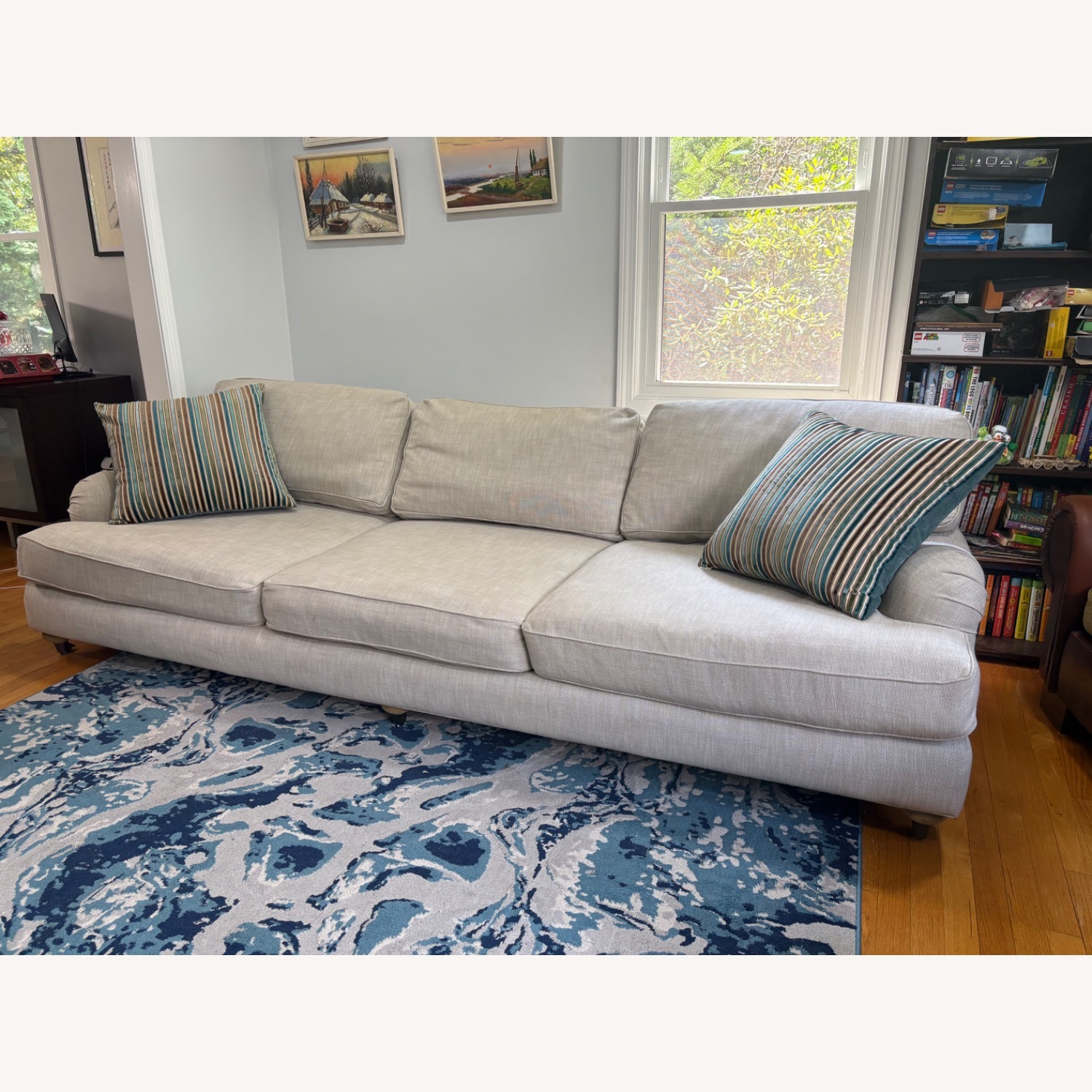 Restoration Hardware English Roll Arm Sofa 9' - image-3