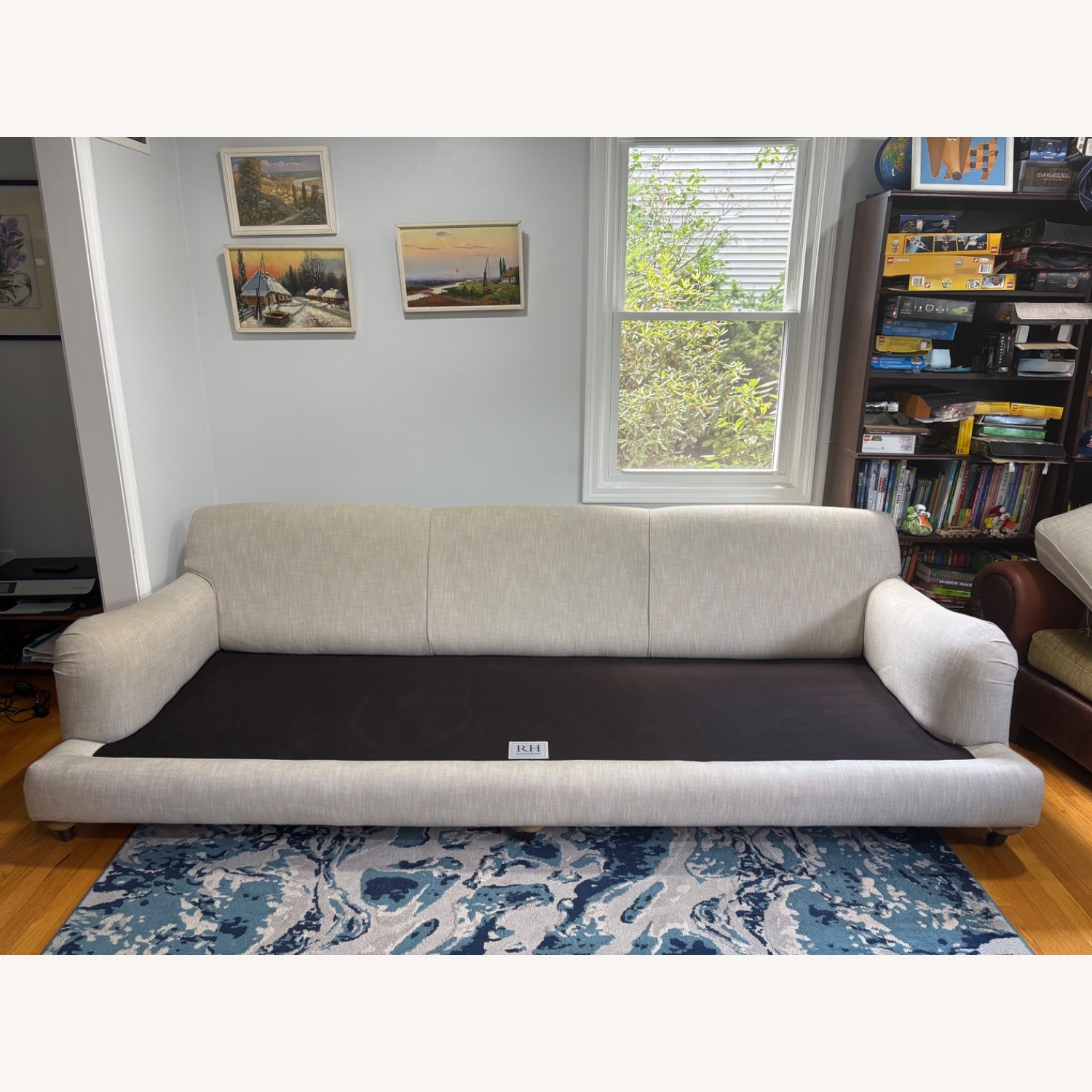 Restoration Hardware English Roll Arm Sofa 9' - image-5