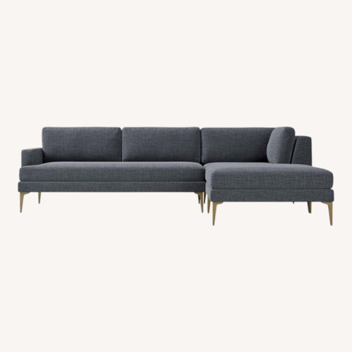 Used West Elm Andes Sectional in Distressed Velvet for sale on AptDeco