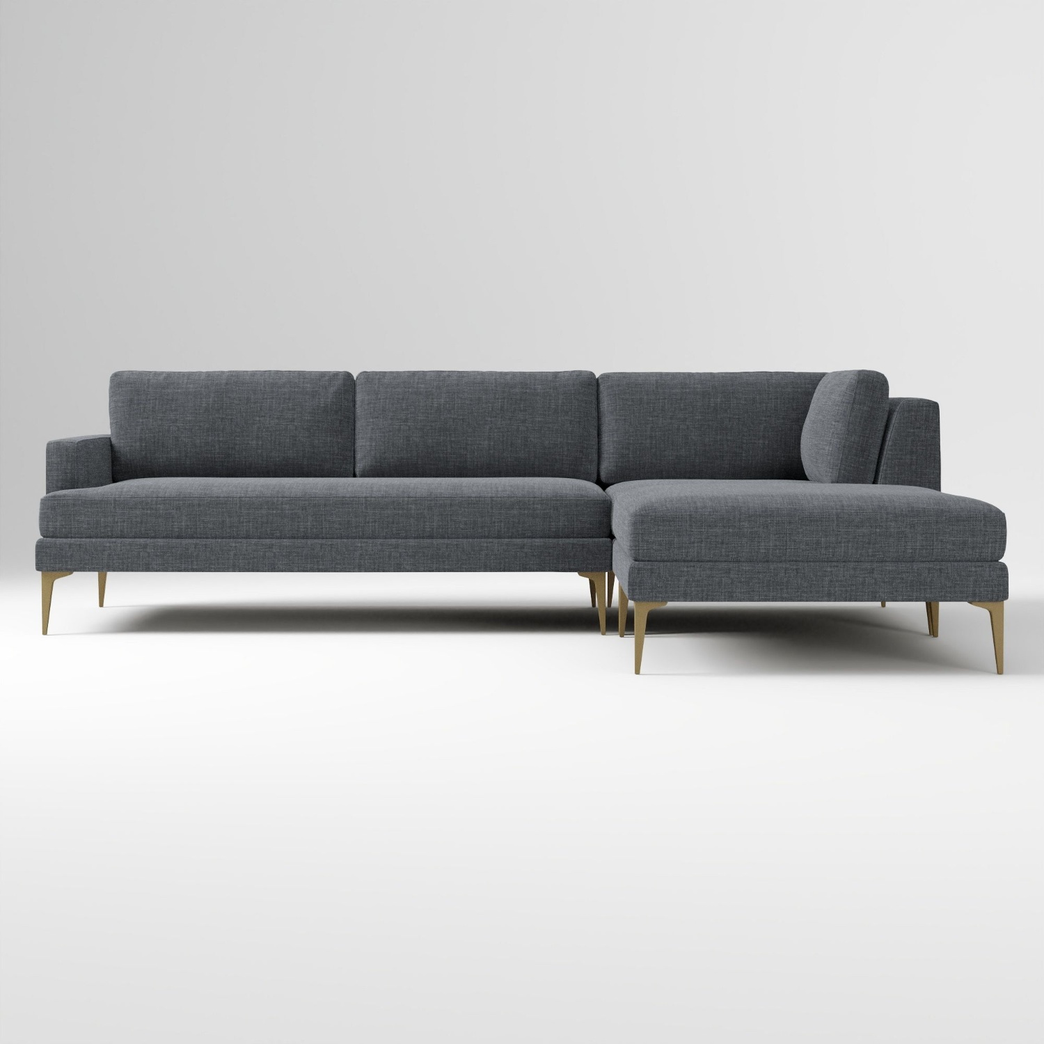 West Elm Andes Sectional in Distressed Velvet - image-4
