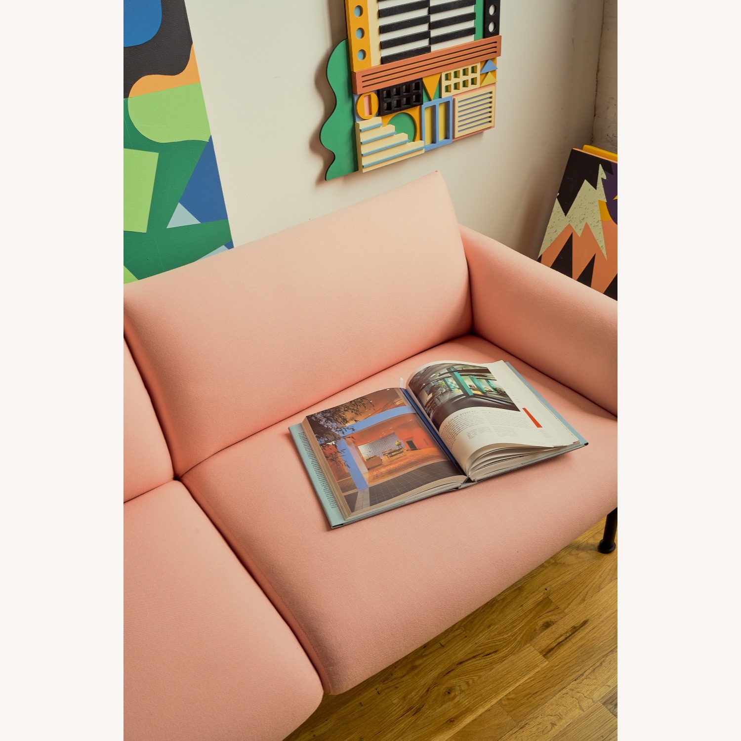 Pink Wool 2 Seater Sofa - image-2