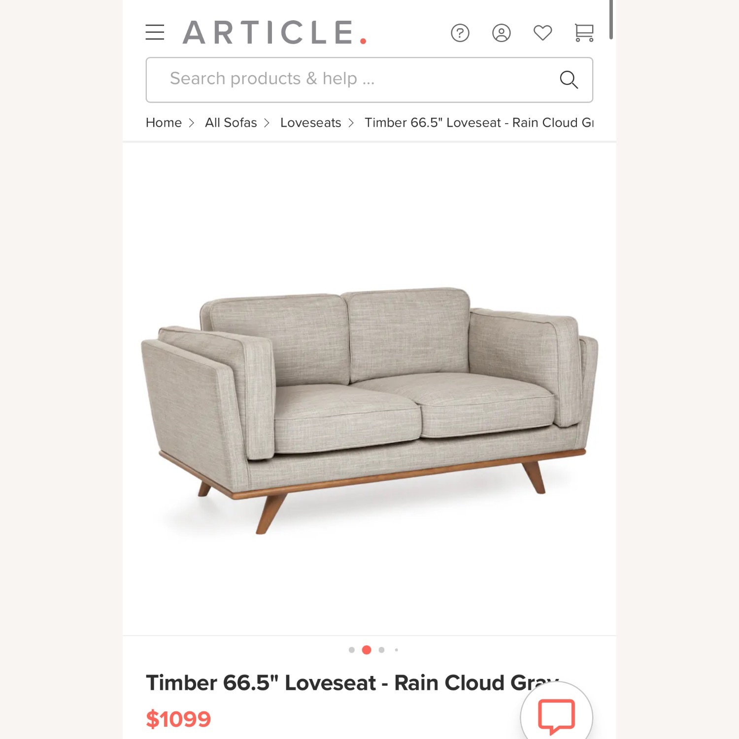 Article Light Gray Timber 66.5" Loveseat - image-5