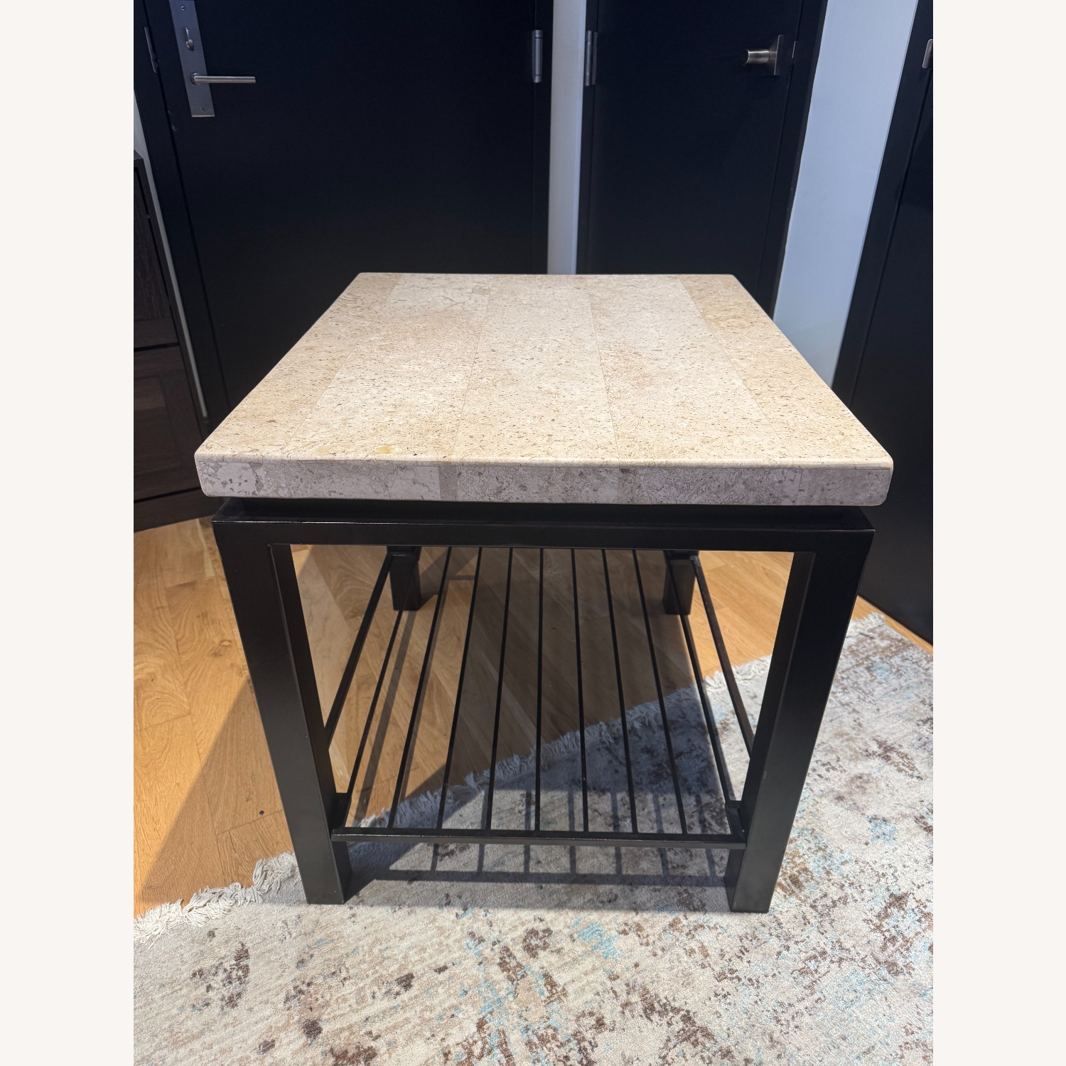 Bernhardt Tempo White Stone Side Table - image-2