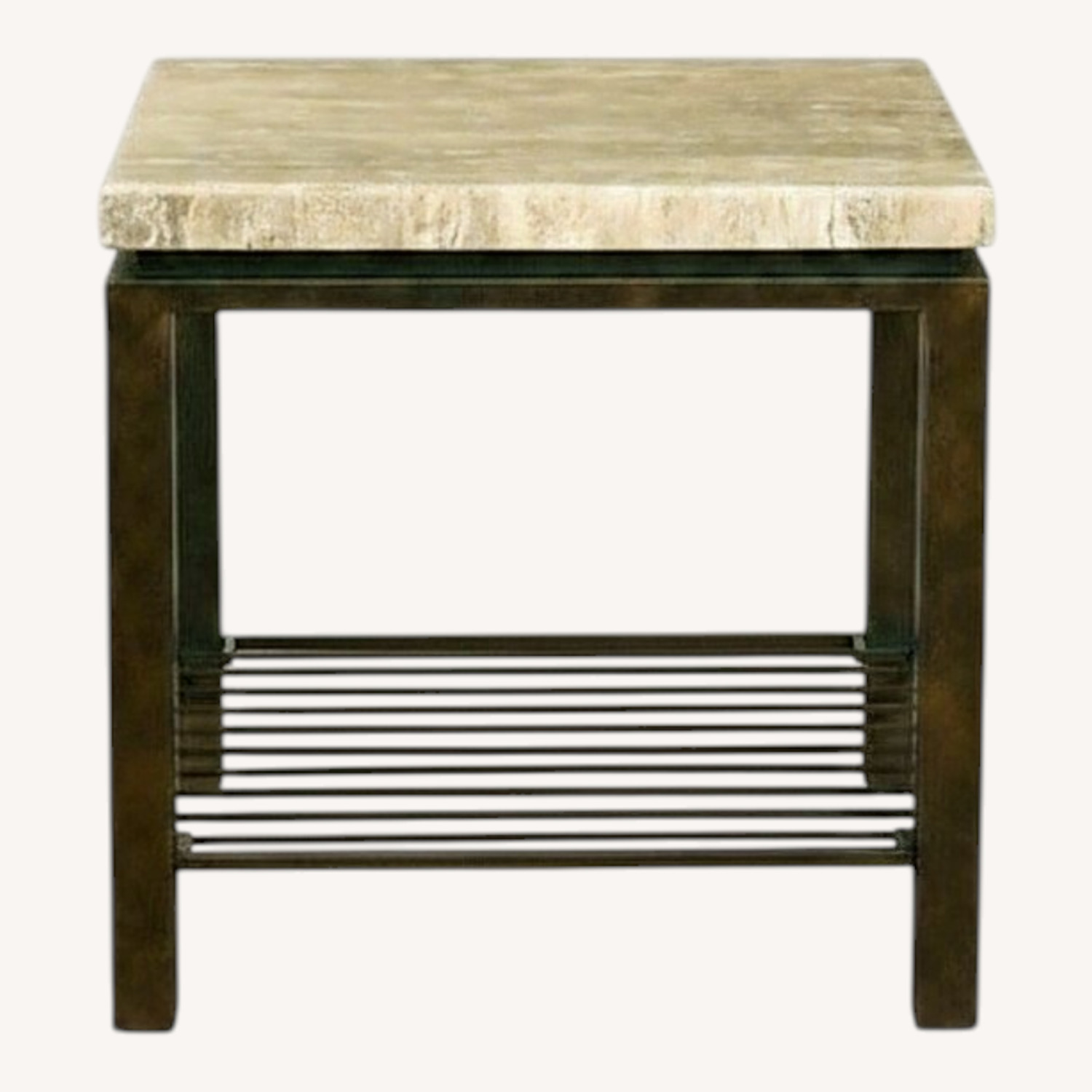 Bernhardt Tempo White Stone Side Table - image-0