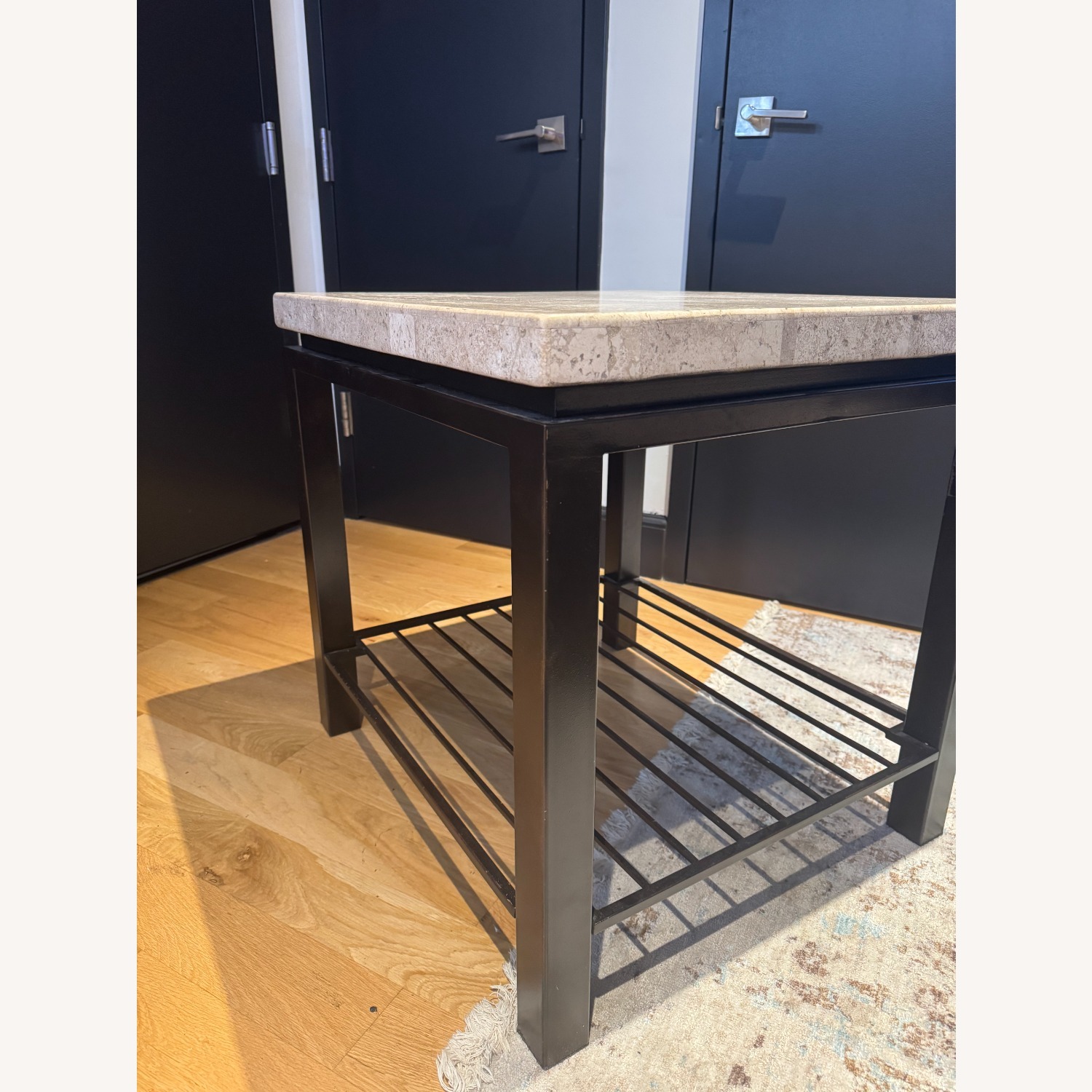 Bernhardt Tempo White Stone Side Table - image-3