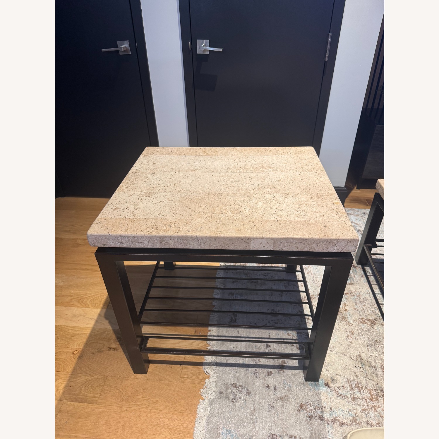 Bernhardt Tempo White Stone Side Table - image-1