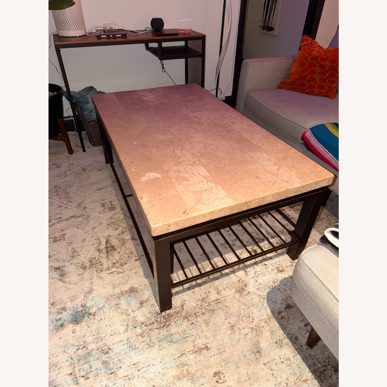Bernhardt Tempo White Stone Coffee Table - image-3