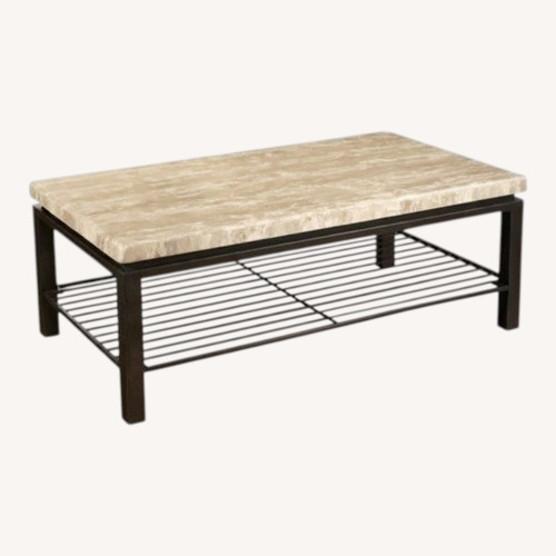 Used Bernhardt Tempo White Stone Coffee Table for sale on AptDeco