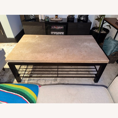 Used Bernhardt Tempo White Stone Coffee Table for sale on AptDeco