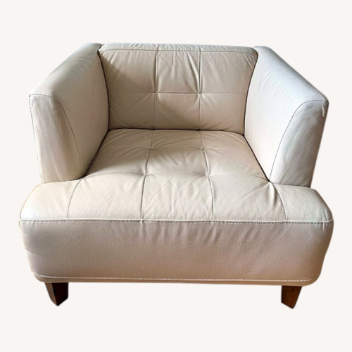 Used Chateau D'ax White Leather Lounge Chair for sale on AptDeco
