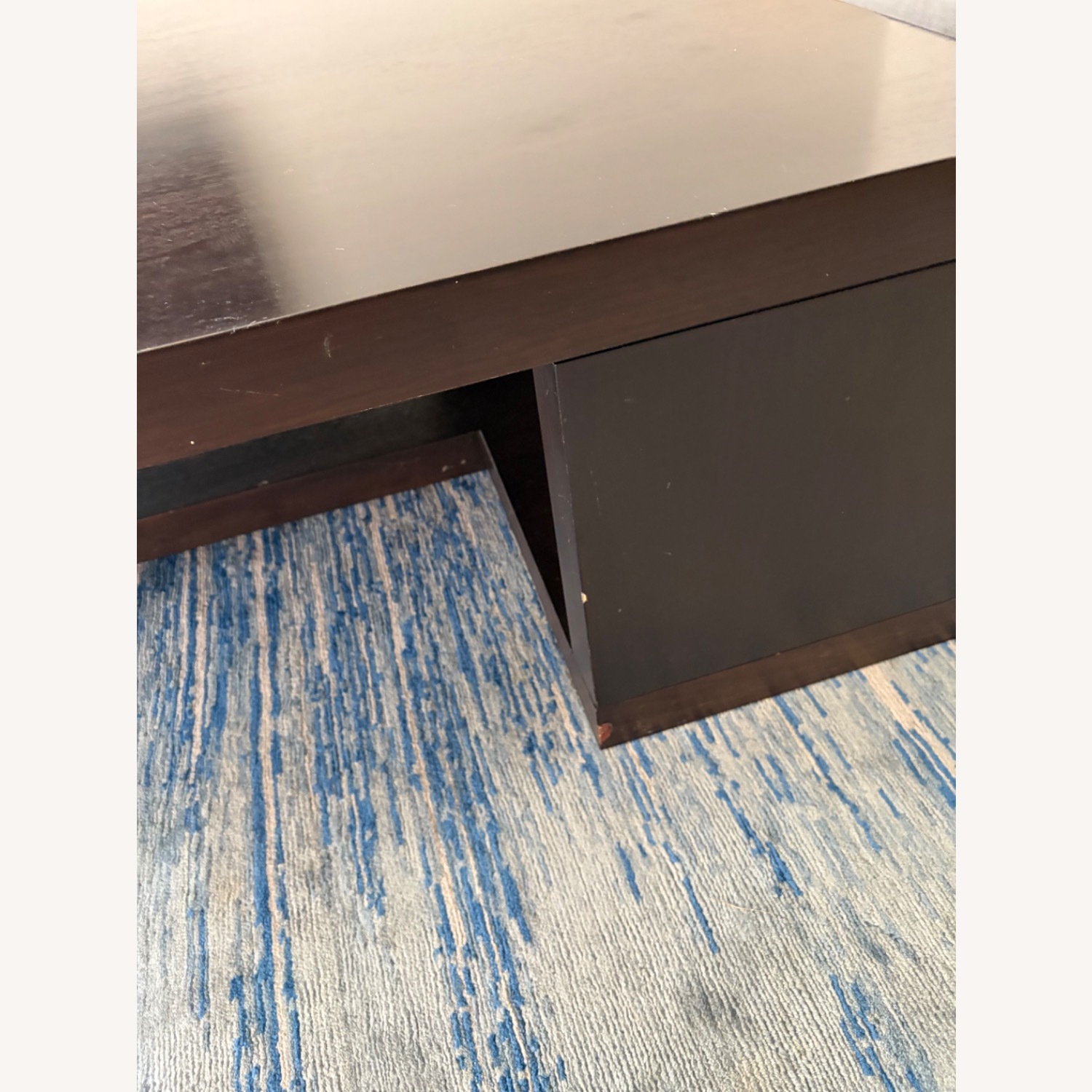 Dark Brown Wood Coffee Table - image-2