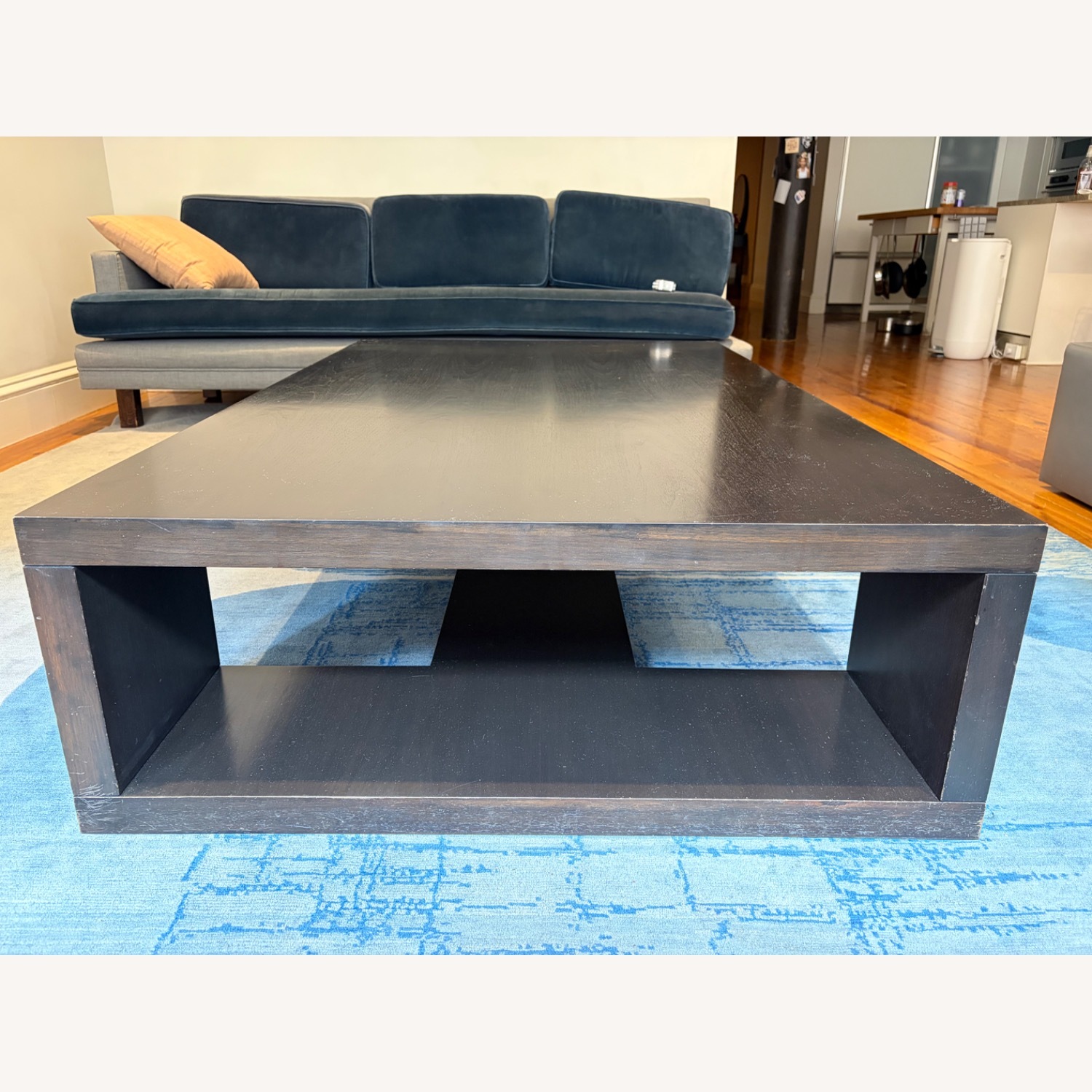 Dark Brown Wood Coffee Table - image-3