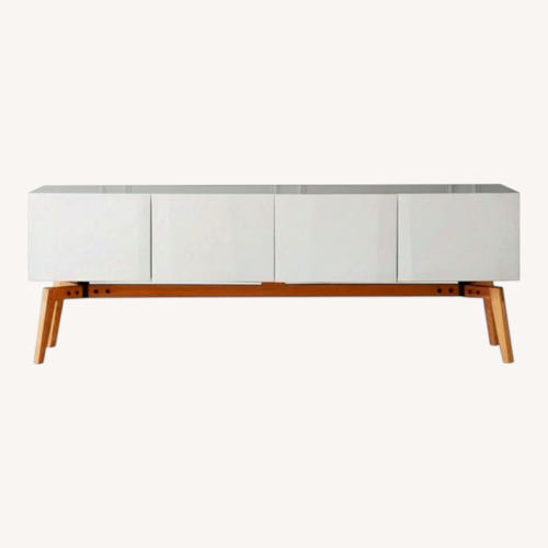 Used CB2 Alba Large White Lacquer Credenza for sale on AptDeco
