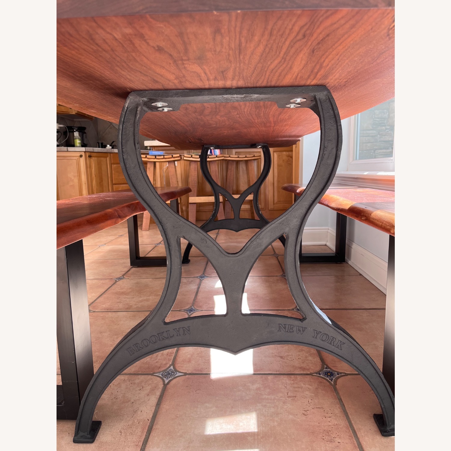 Custom Live Edge Walnut Dining Table With Benches - image-4