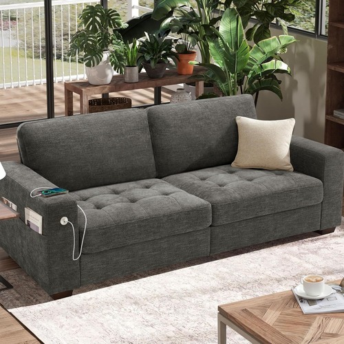 Used Hanherry Dark Gray Chenille Fabric 89'' Sofa for sale on AptDeco