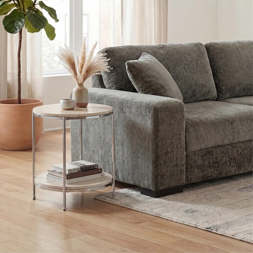 Used Modern Faux Stone End Table – Less Than 1 Year Old for sale on AptDeco