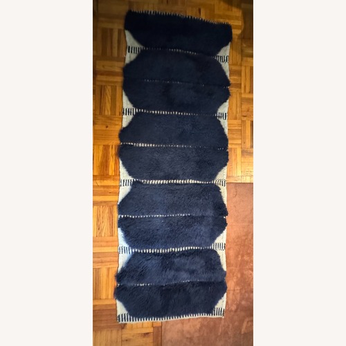Used Benisouk "Mina" Vintage Navy Wool Runner for sale on AptDeco