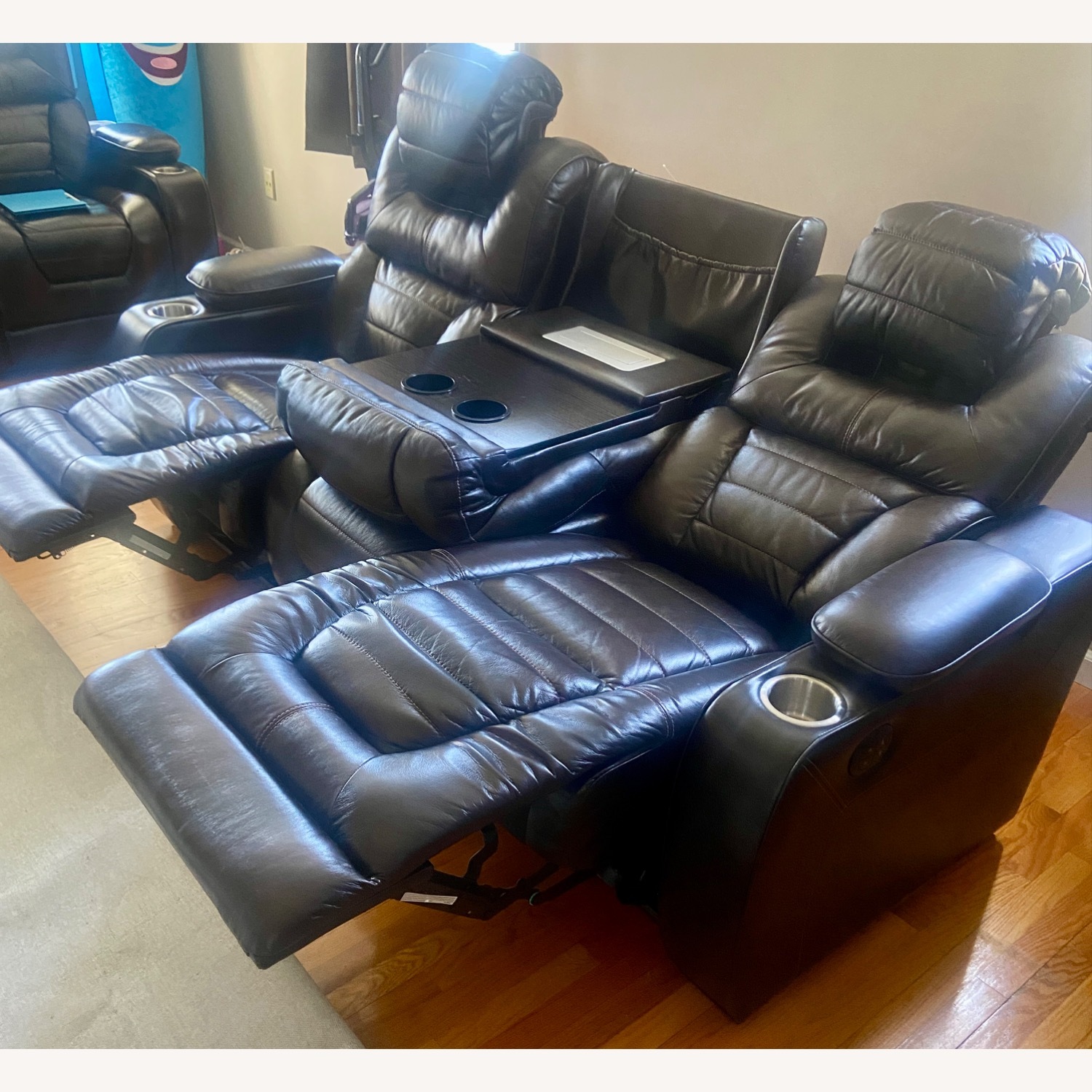 Raymour & Flanigan Dark Brown 3+ Seater Sofa - image-4