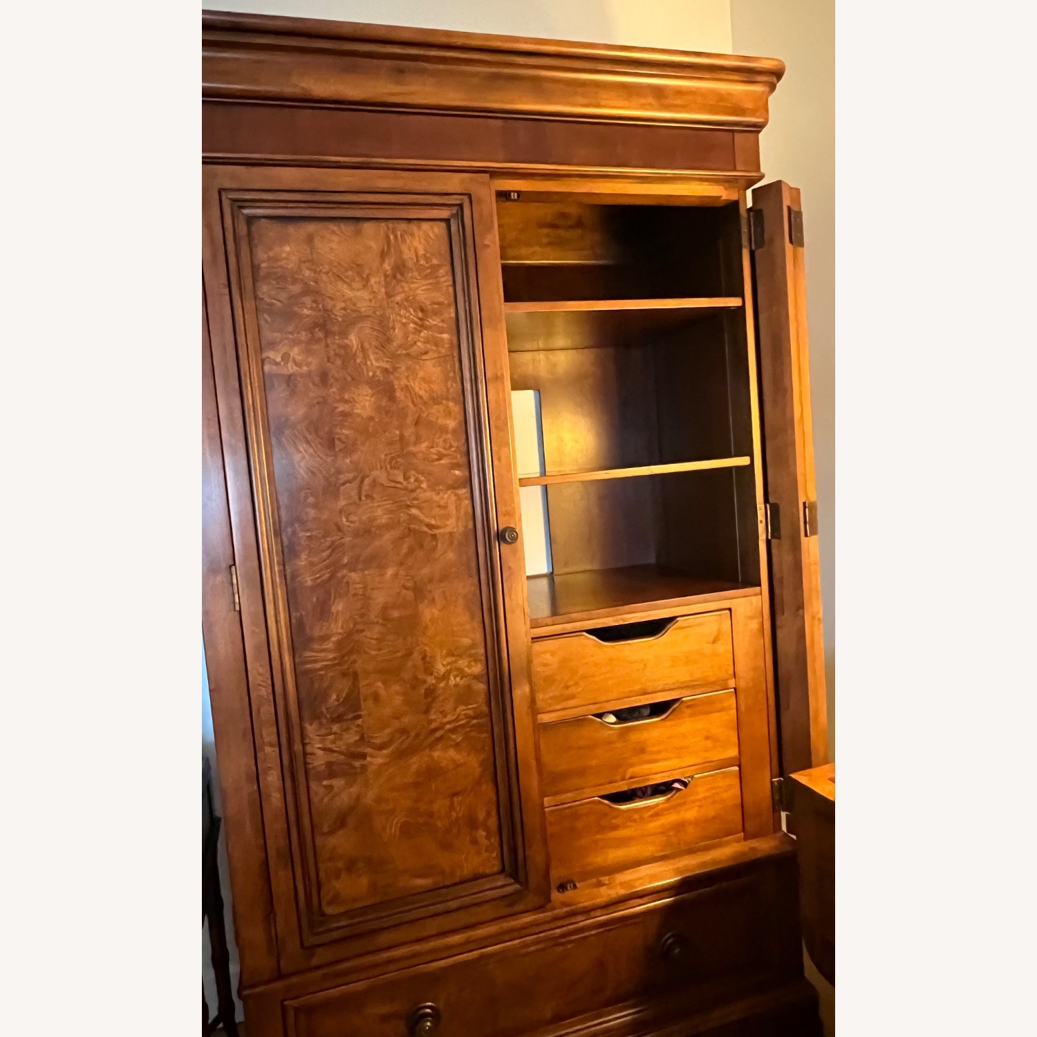 Ethan Allen Dark Brown Wood Armoire - image-1