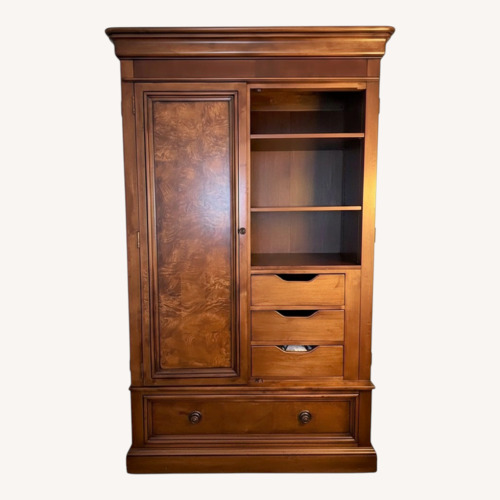 Used Ethan Allen Dark Brown Wood Armoire for sale on AptDeco