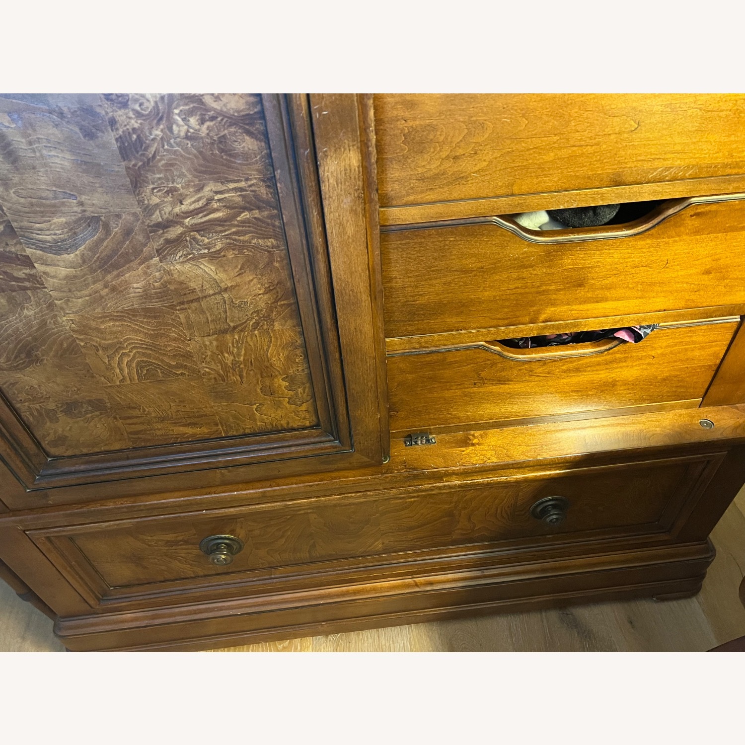 Ethan Allen Dark Brown Wood Armoire - image-6