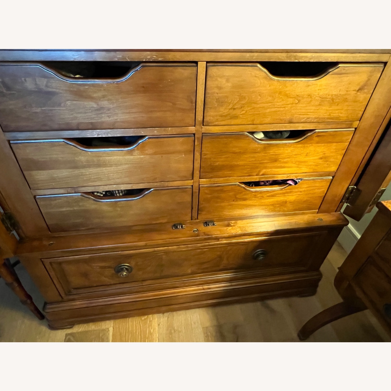 Ethan Allen Dark Brown Wood Armoire - image-5