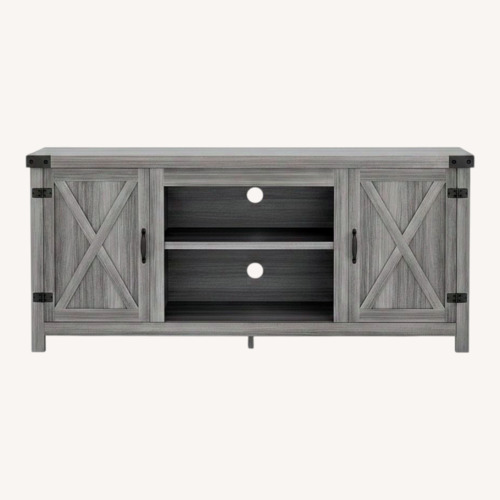 Used Light Gray Wood Media Storage for sale on AptDeco