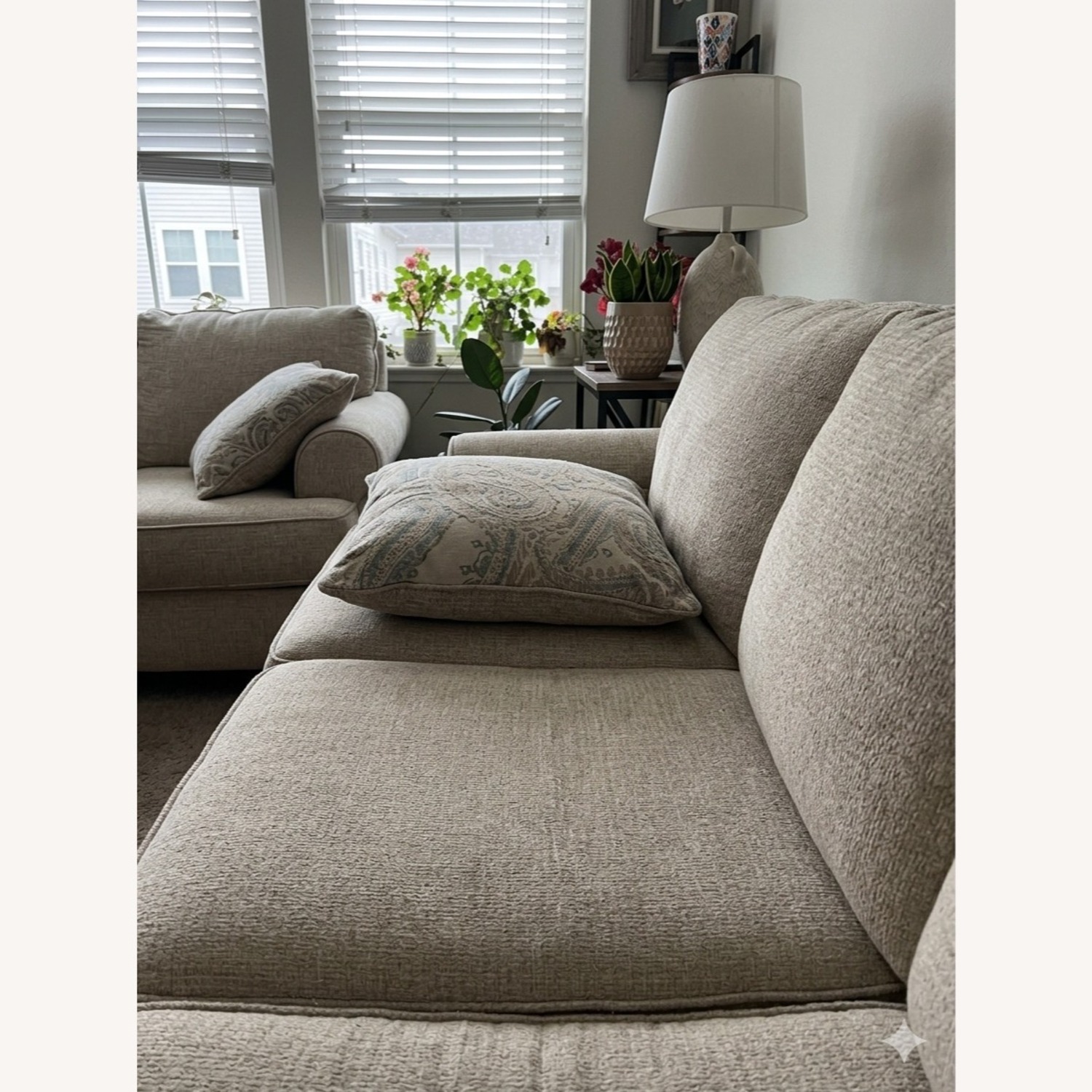 Ashley Furniture Monaghan Natural Fabric 3+ Seater Sofa - image-3