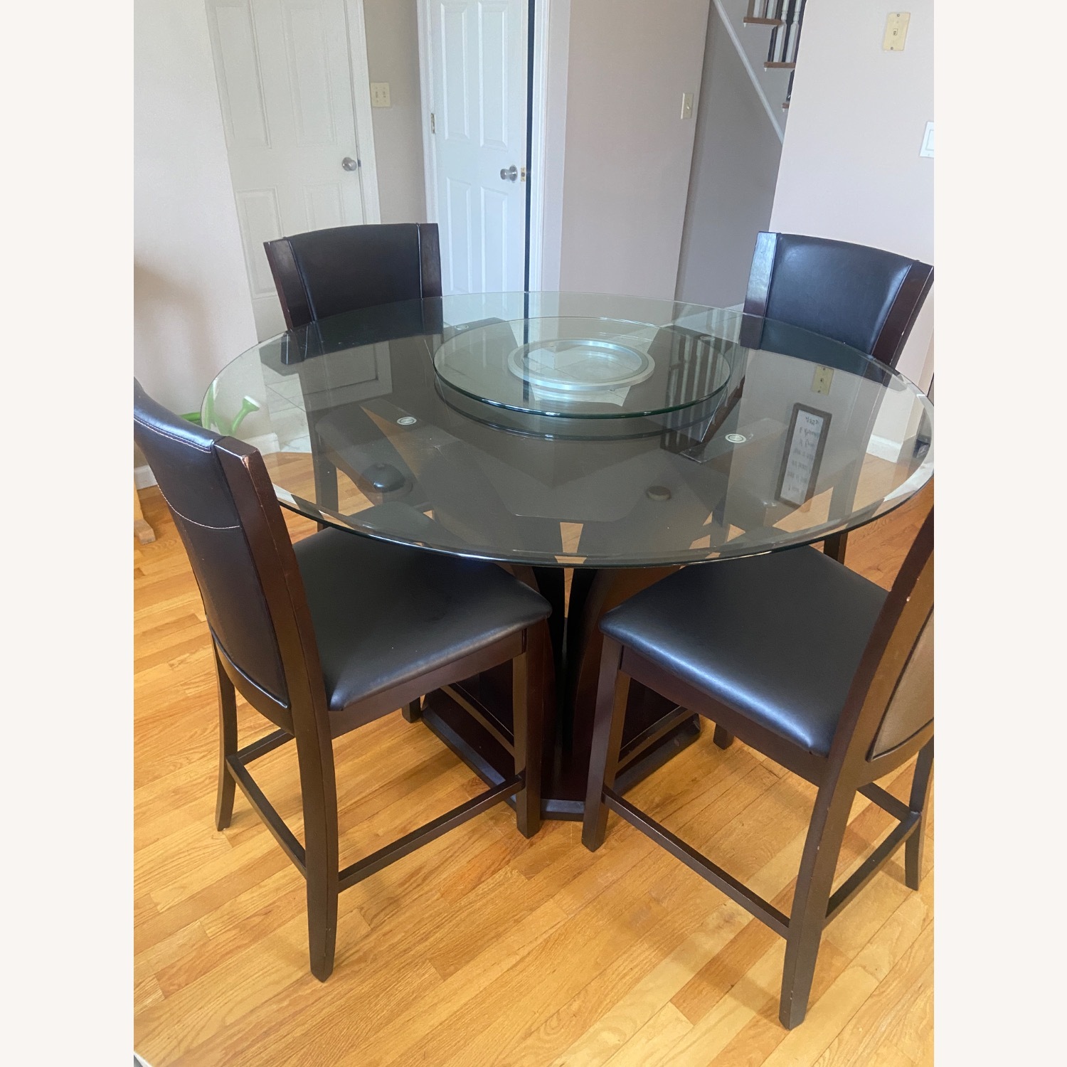 Raymour & Flanigan Venice Dark Brown Glass Dining Sets - image-2