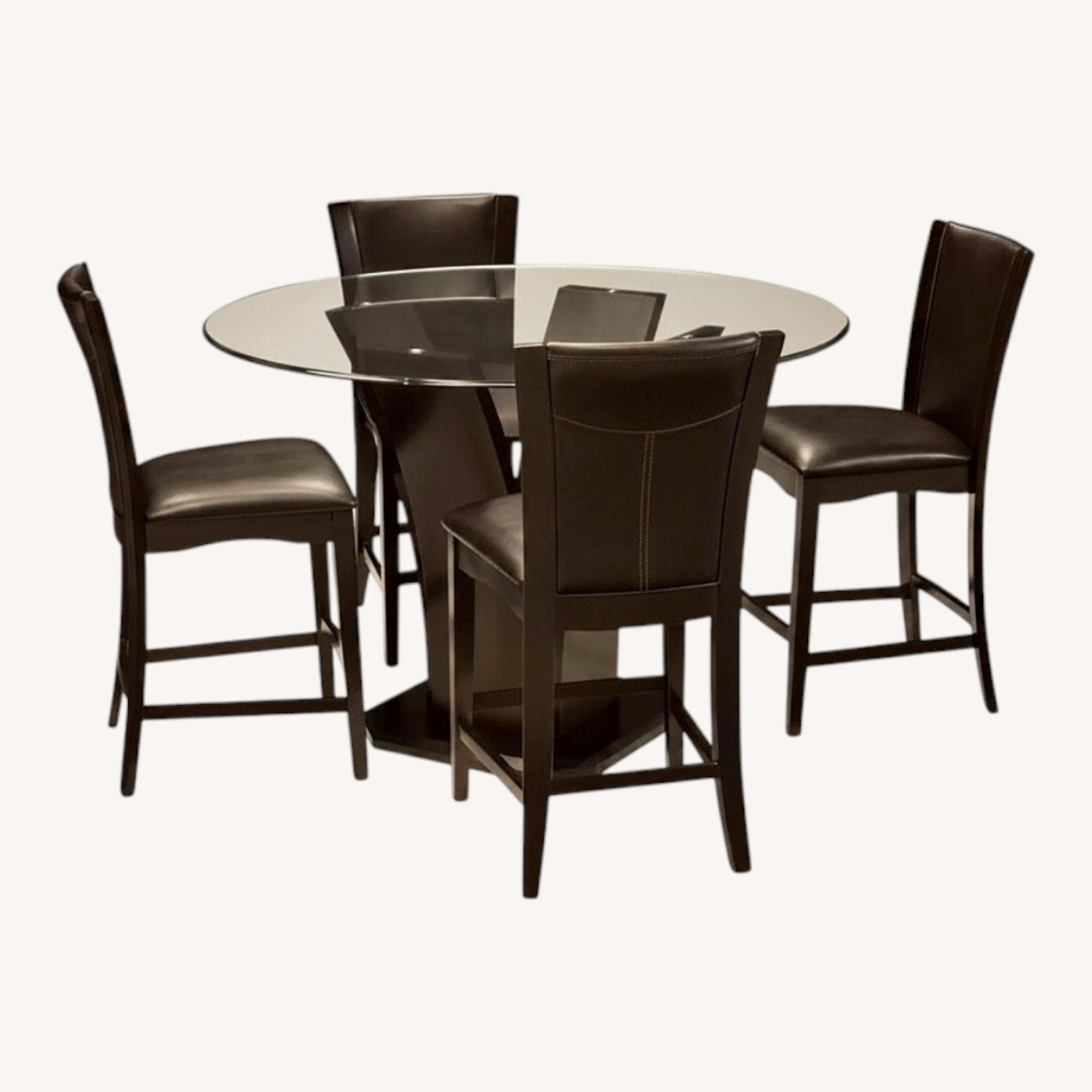 Raymour & Flanigan Venice Dark Brown Glass Dining Sets - image-0