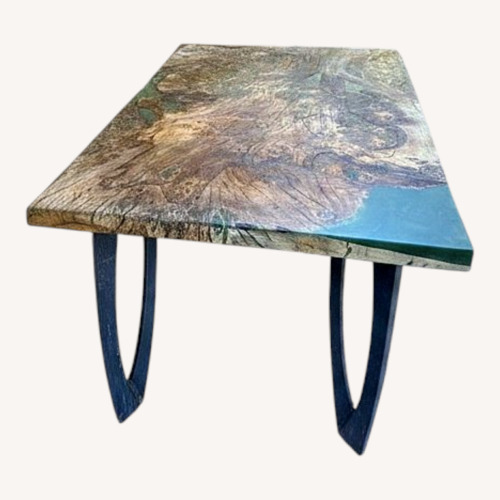 Used Custom Peruvian Pepper Wood Epoxy Table for sale on AptDeco