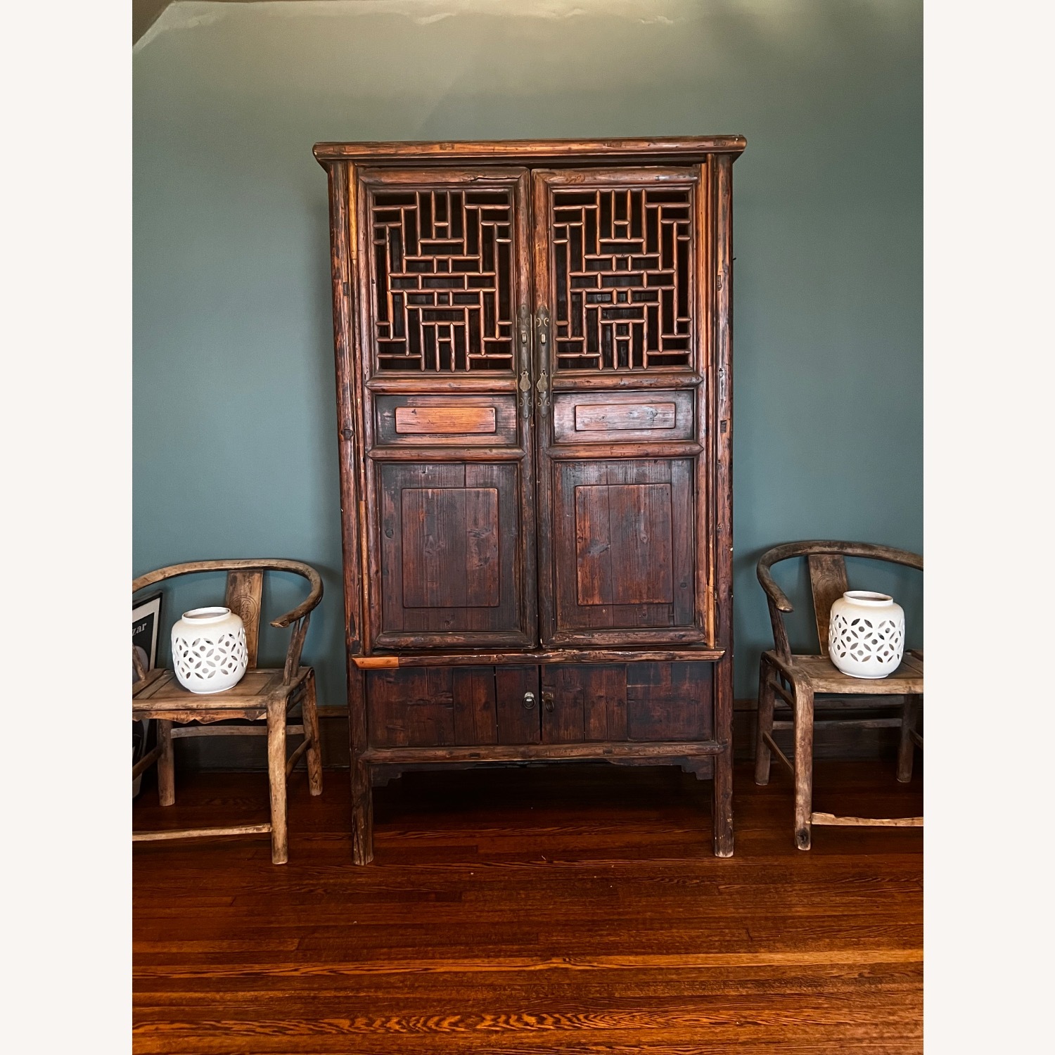 Vintage/Antique Finds Dark Brown Wood Armoire - image-2