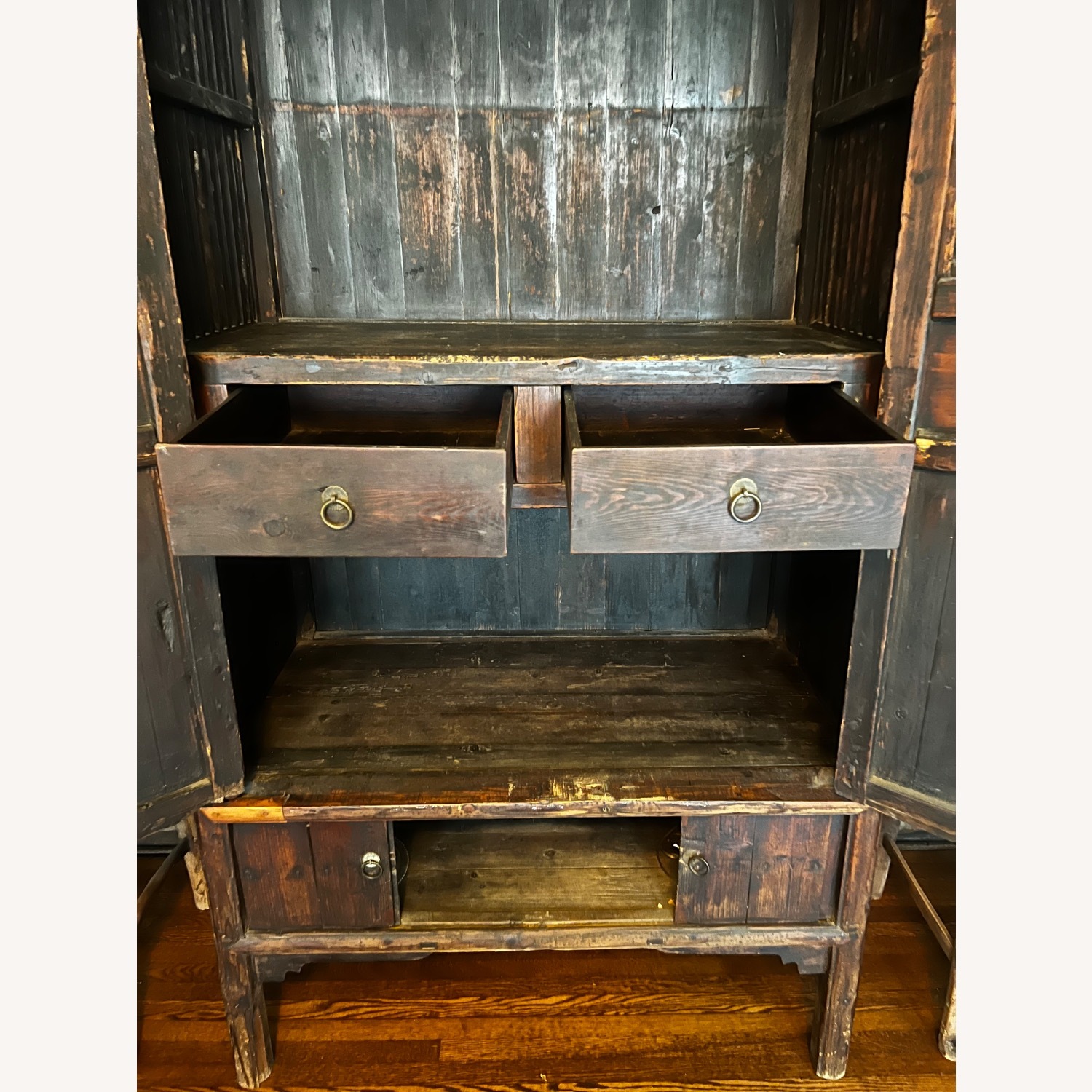 Vintage/Antique Finds Dark Brown Wood Armoire - image-4