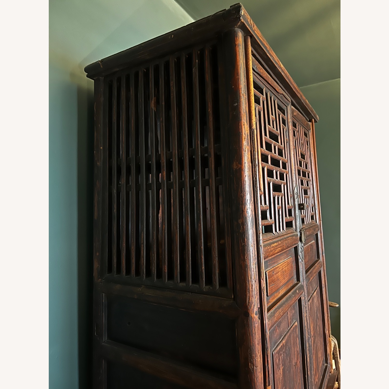 Vintage/Antique Finds Dark Brown Wood Armoire - image-3