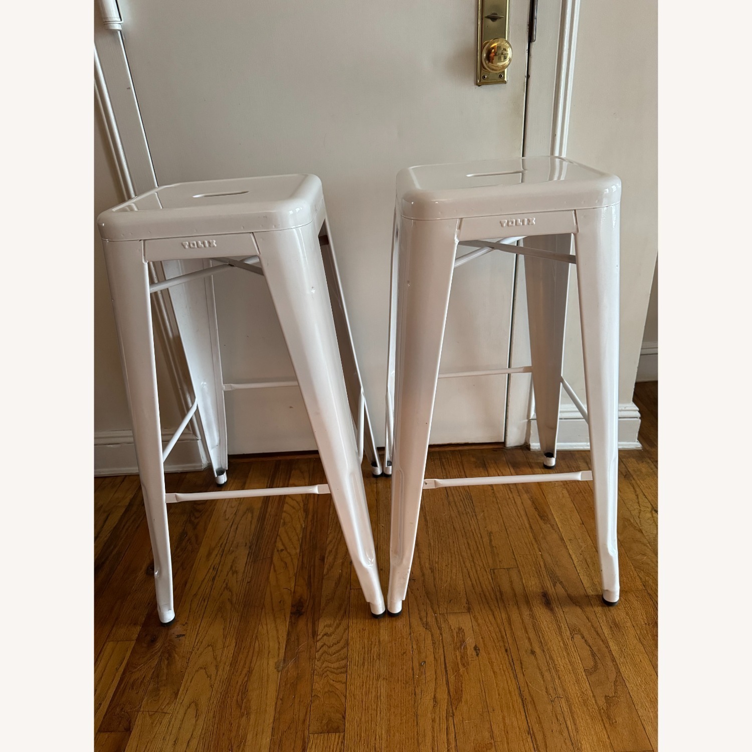 Design Within Reach White Metal Stools - image-4