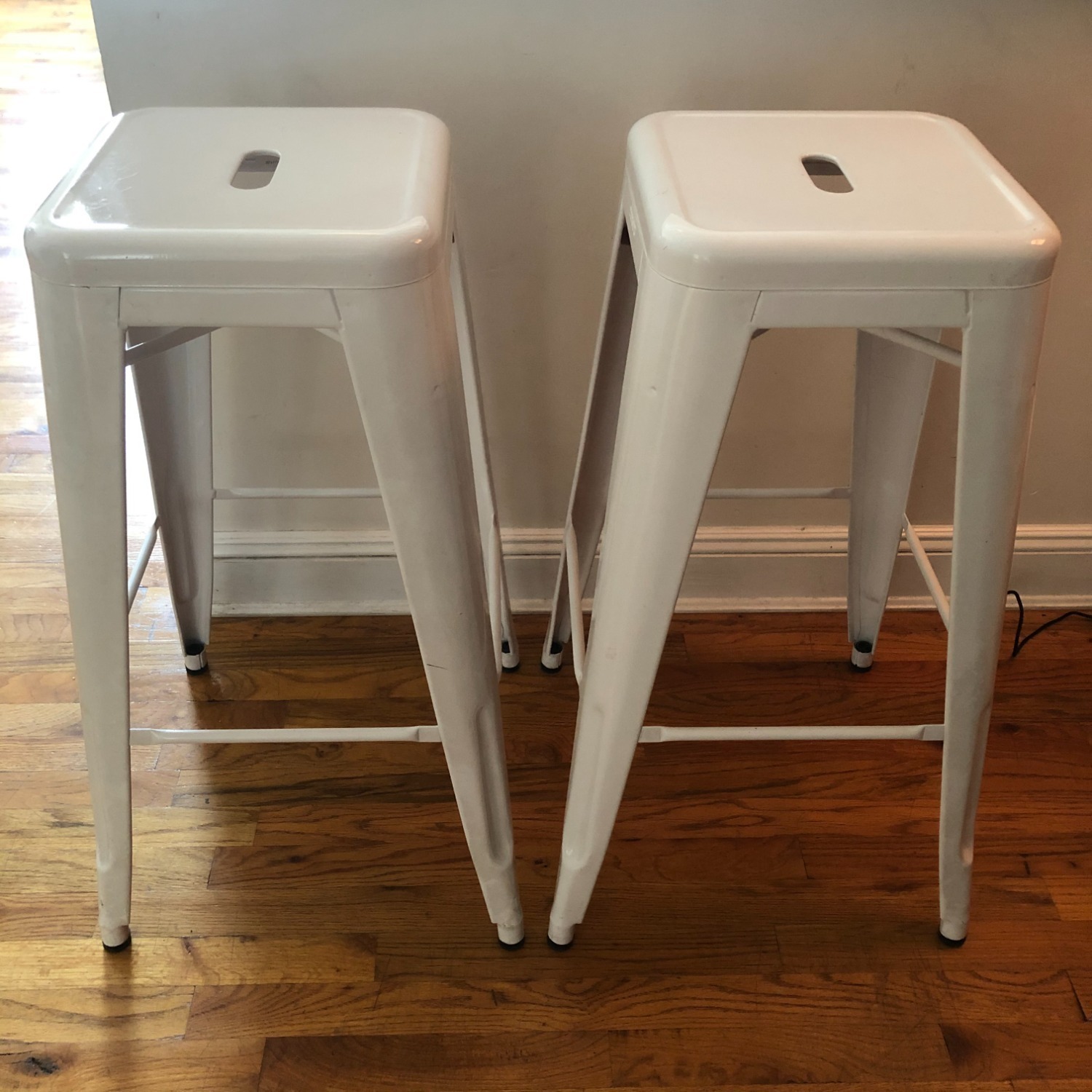 Design Within Reach White Metal Stools - image-2