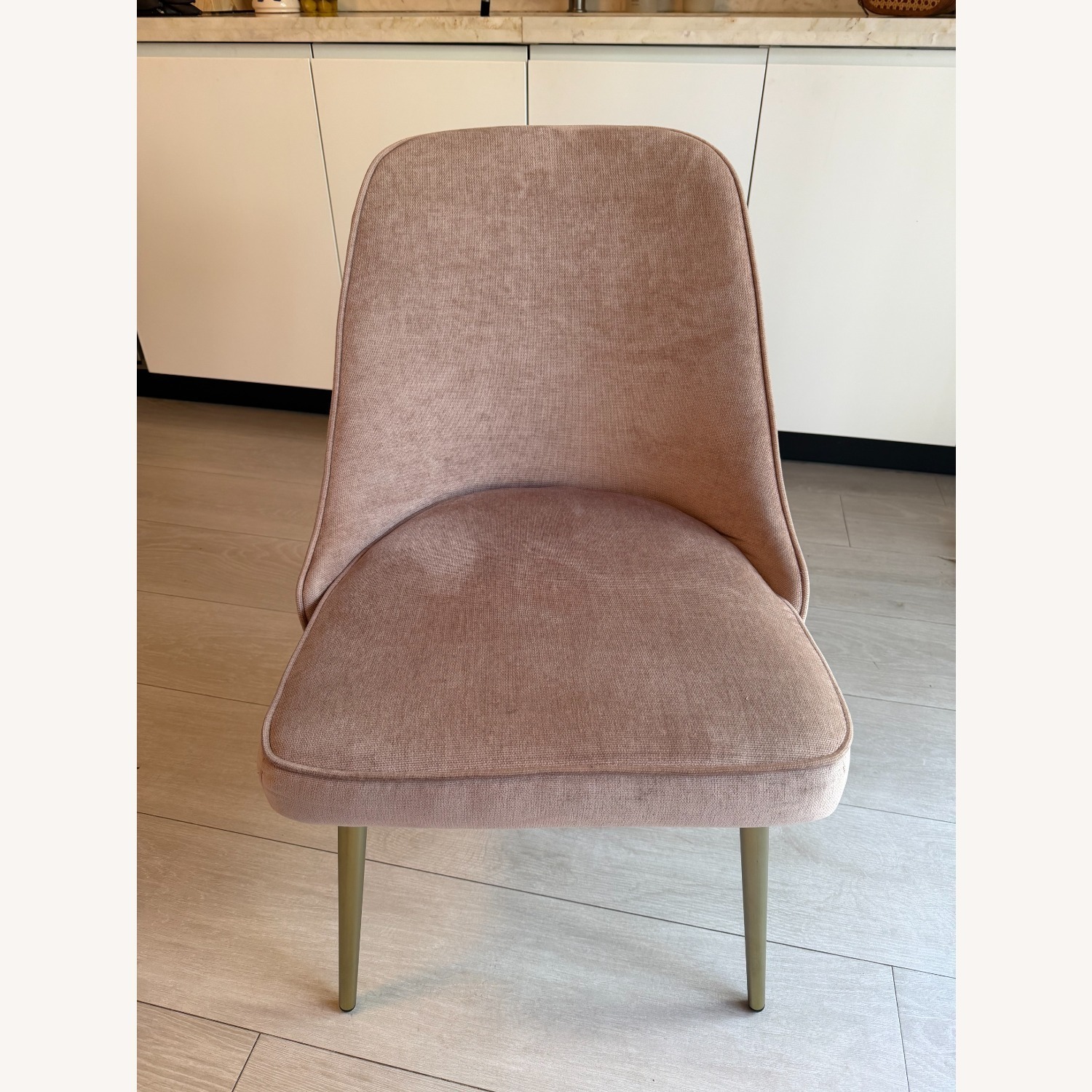 West Elm Pink Velvet Dining Chairs - image-3