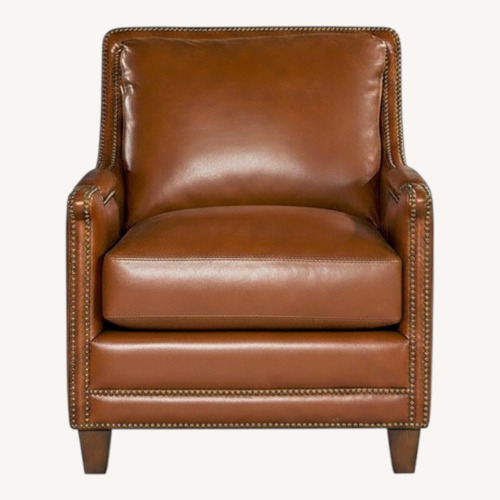 Used Contemporary Leather Club Chair & Ottoman for sale on AptDeco